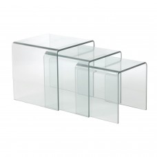 Nested Coffee Table Transparent/Grey